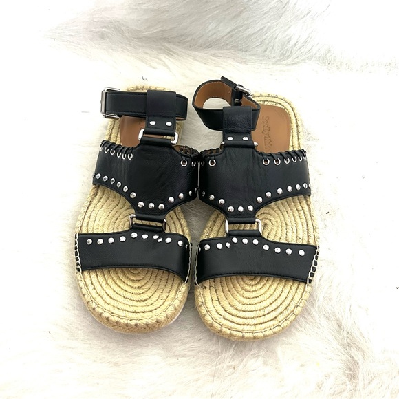 See by Chloe Yuna Espadrille Woven Studded Leather Sandals - Picture 6 of 11